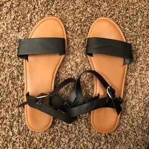 black sandals